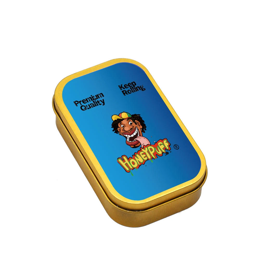 Премиум Золотой металлический ящик для табака хранение банка сухих трав