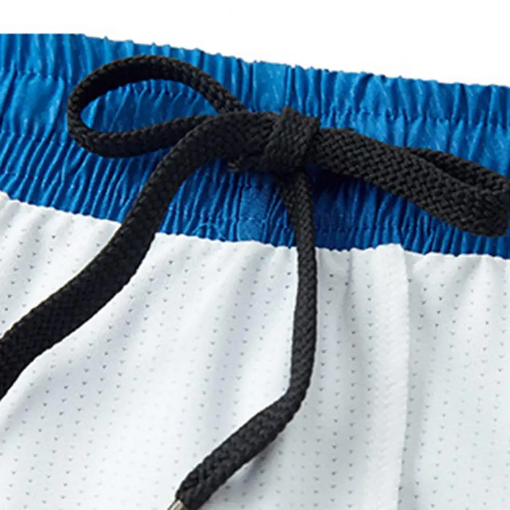 

Summer Men Shorts Quick Dry Waist Drawstring Polyester Breathable Sports Short Trousers Beach Shorts Male