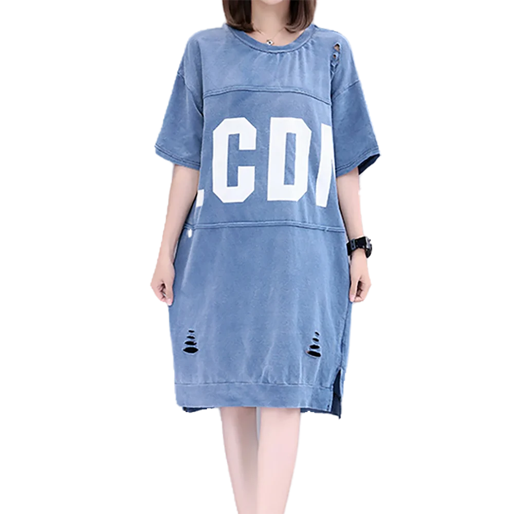 Летнее женское джинсовое платье повседневное облегающее с коротким рукавом |