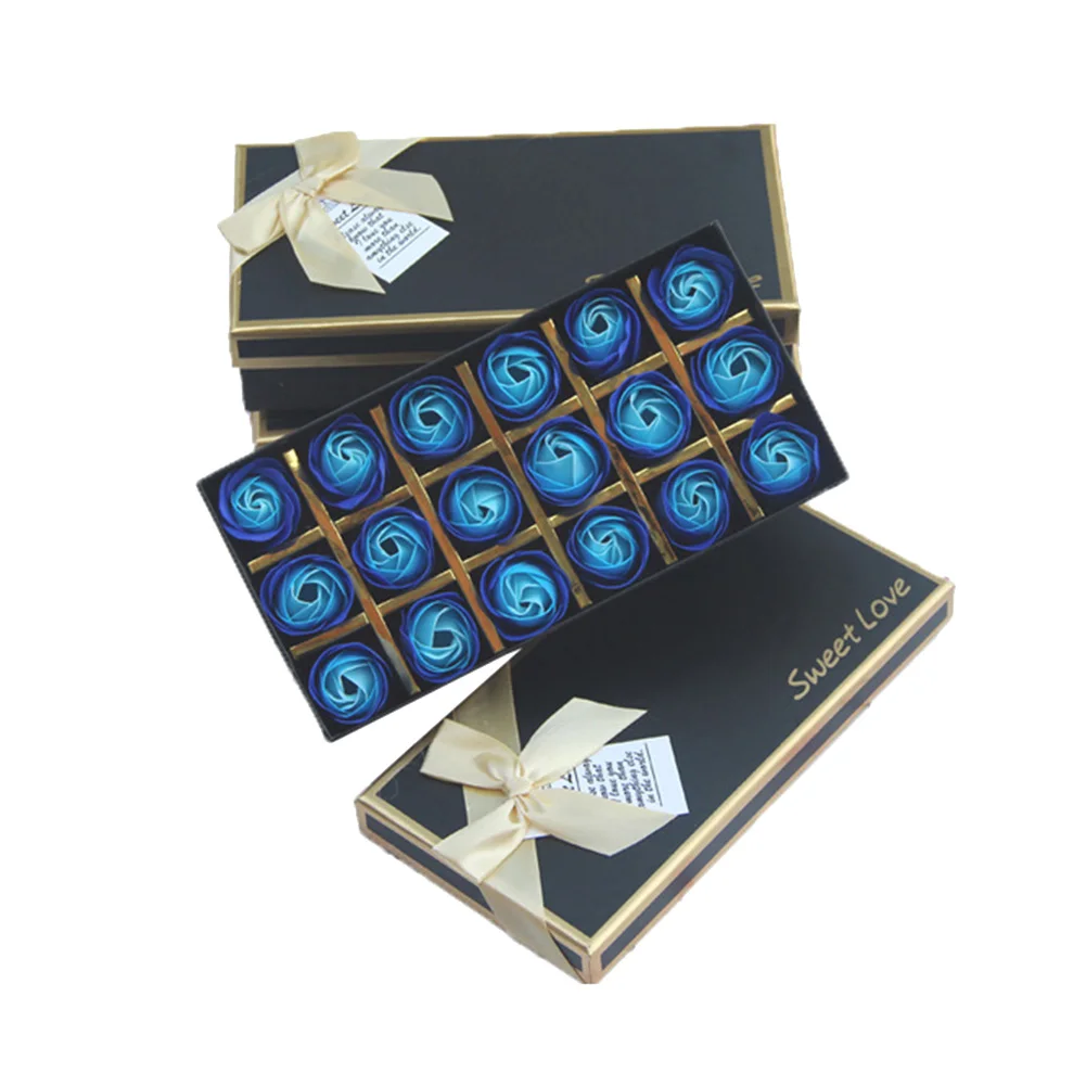 New 18Pcs Rose Soap Flower Gift Box Case Anniversary Valentines Day Birthday Present