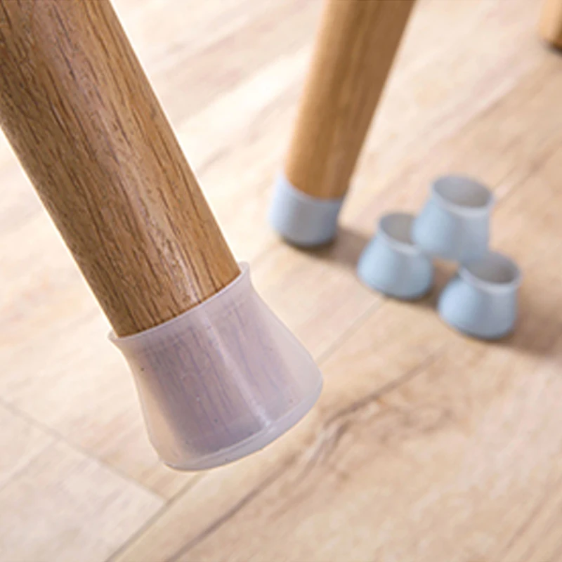 

4pcs Silicone Table Chair Leg Cap Pad Floor Protector Non-slip Table Chair Mat Caps Foot Protection Furniture Table Feet Cover