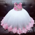 Эксклюзивное кружевное платье для маленьких девочек детское вечернее платье роскошное платье для малышей от 6 месяцев до 14 лет Детские нарядные платья