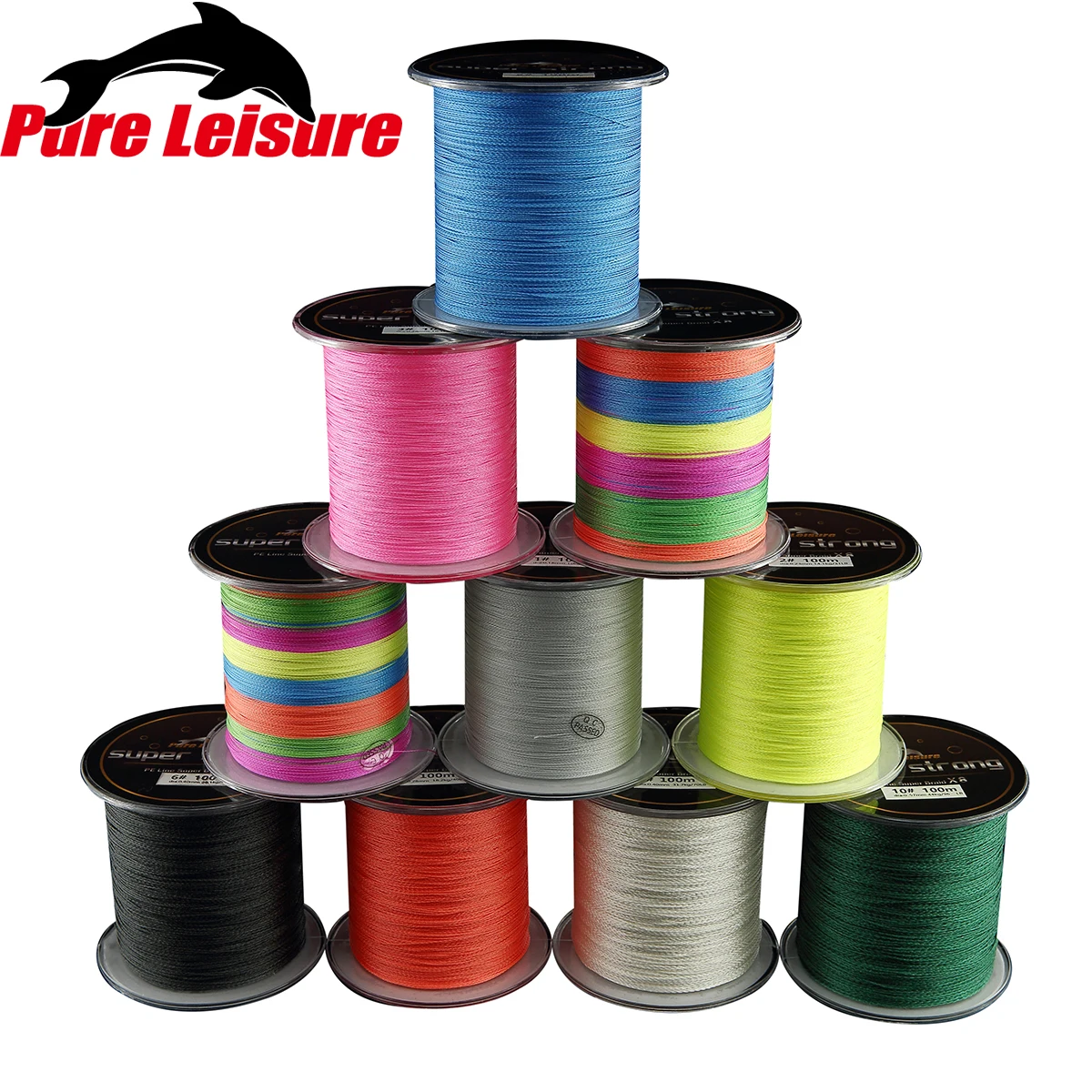 PureLeisure 100 м многонитевая PE Vislijn 13 200LB Leader Line Fly Fishing Trenzado 8 Hebras 13LB 31LB 39LB 52LB 150LB|strand braid|8