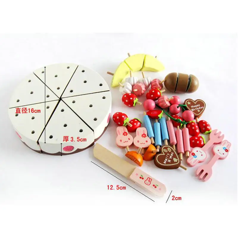 Детская деревянная еда имитация торта набор симуляция ролевые игры торт резка
