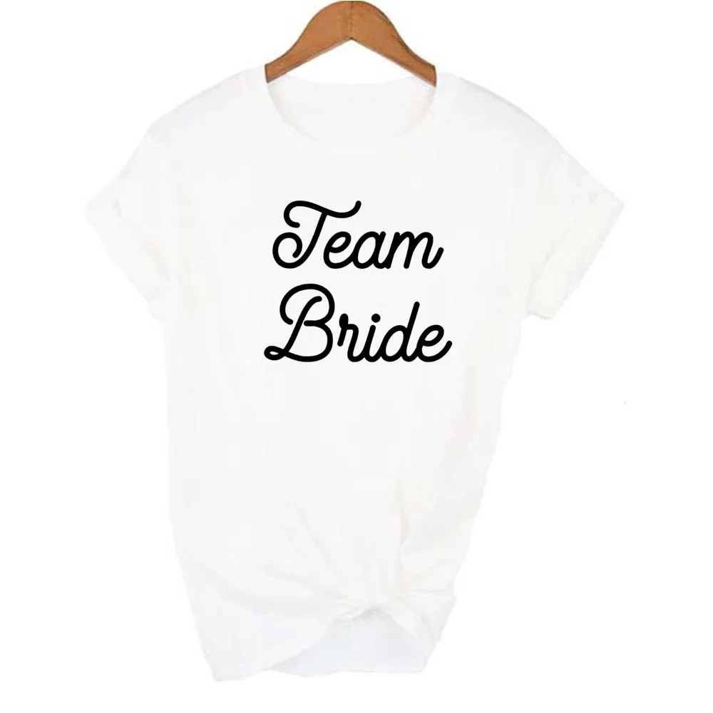 Футболка женская с надписью Team Bride топ графическим принтом для свадебной