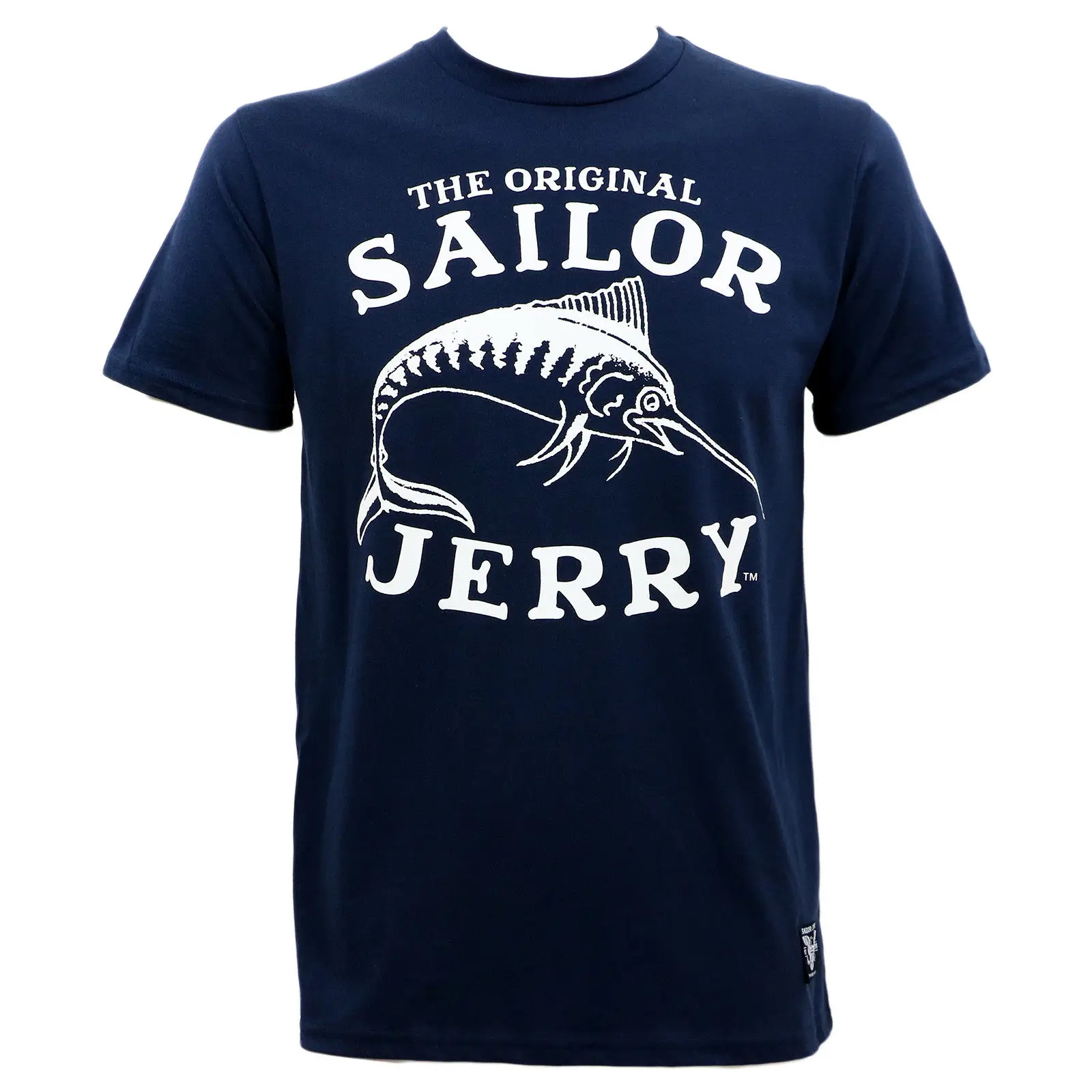 

SAILOR JERRY Tattoo SJ Marlin Fish Slim Fit Navy T-Shirt S-3XL NEW T Shirts Casual Brand Clothing Cotton Trend