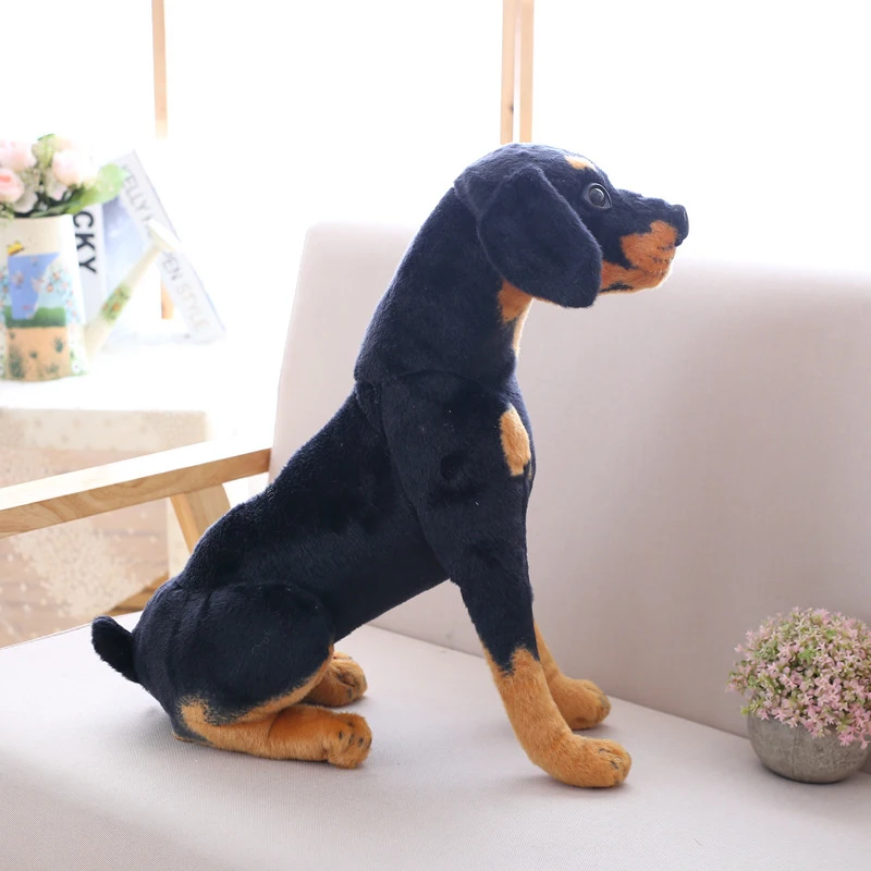 Barato Perro Realista De Peluche Rottweiler, Perro De La Vida Real, Muñeco De Juguete De Peluche