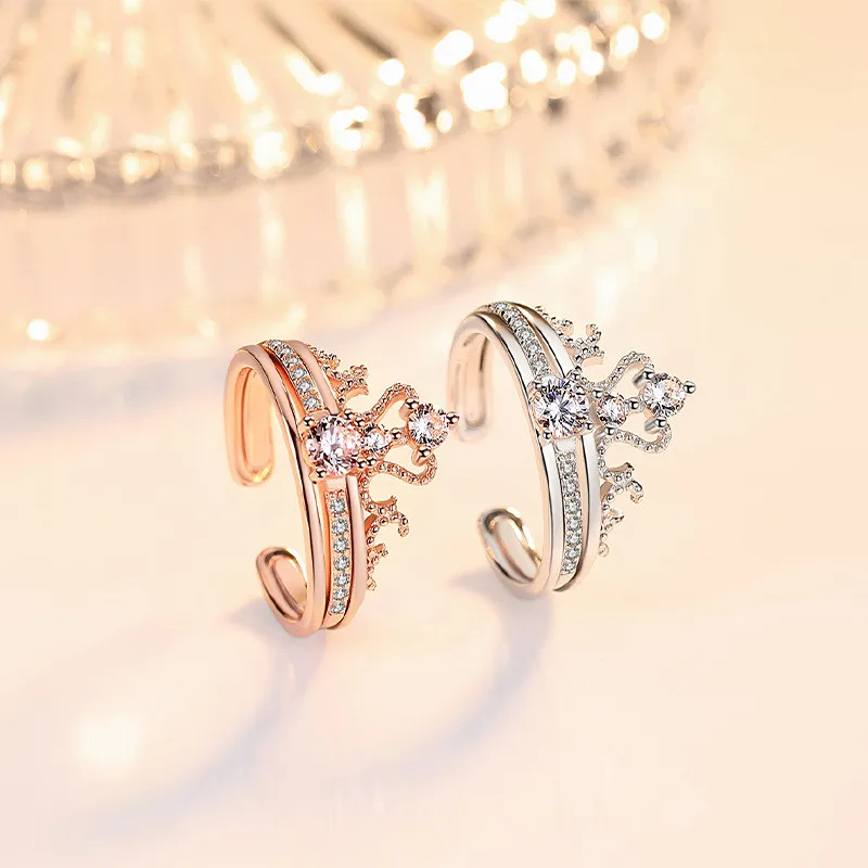 Блестящая Хрустальная корона женские кольца на палец ювелирные изделия тренд 2