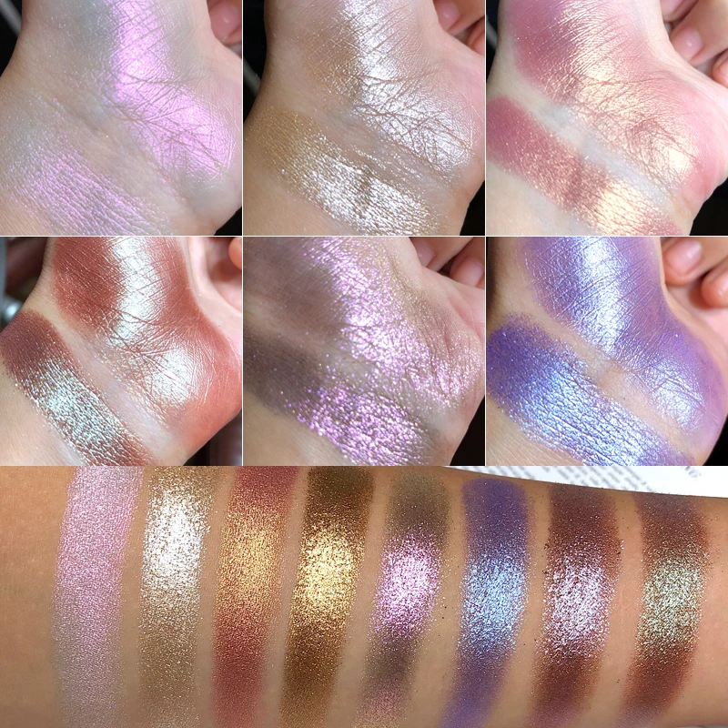 UCANBE 8 голографические металлические Duochrome тени для век Кристальные блестящие