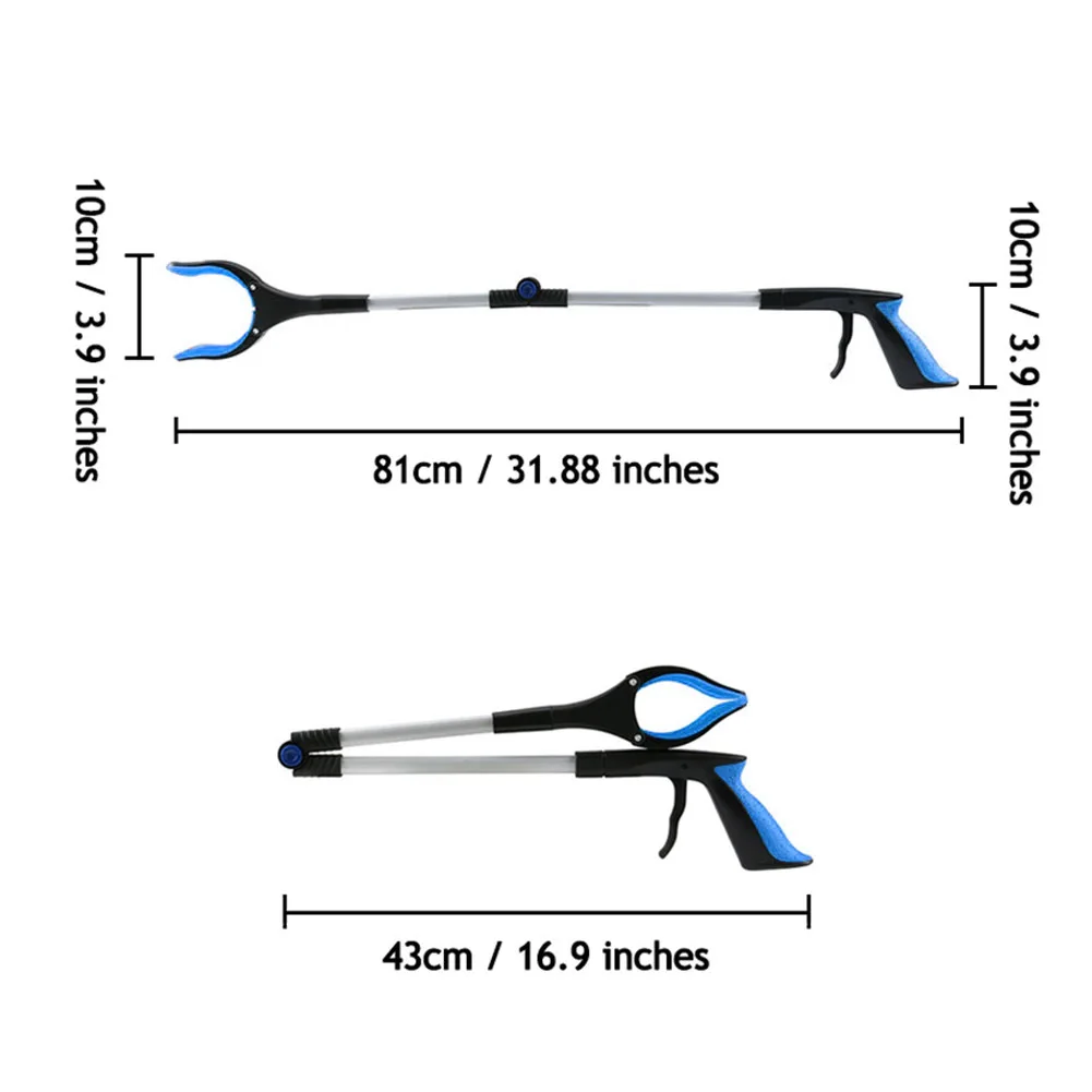 

Foldable Garbage Clip Extension Clamp Aluminum Handicap Tool Long-Arm Extension For Waste Collecto Folding Pickup Clip