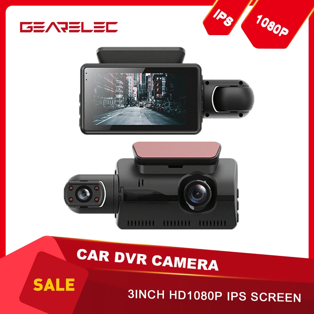Мини 3-дюймовый Автомобильный видеорегистратор с двумя объективами