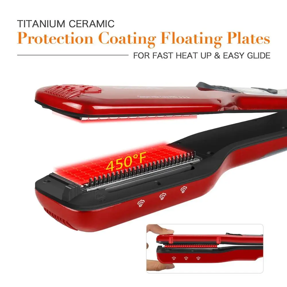 Профессиональный паровой выпрямитель для волос щетки с плоским утюгом