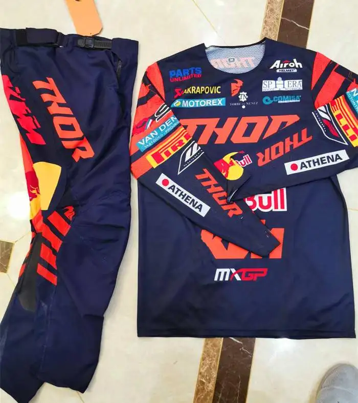 

2021 Top Men ATV MTB Moto Motocross Gear Set Factory Racing Team Motorcycle Cycling Jersey And Pants MX Jersey Set