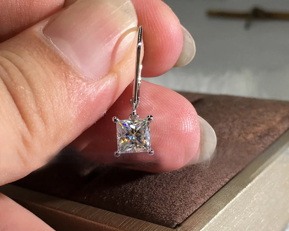 Женские серьги из серебра 925 пробы с цирконом|Серьги-подвески| |