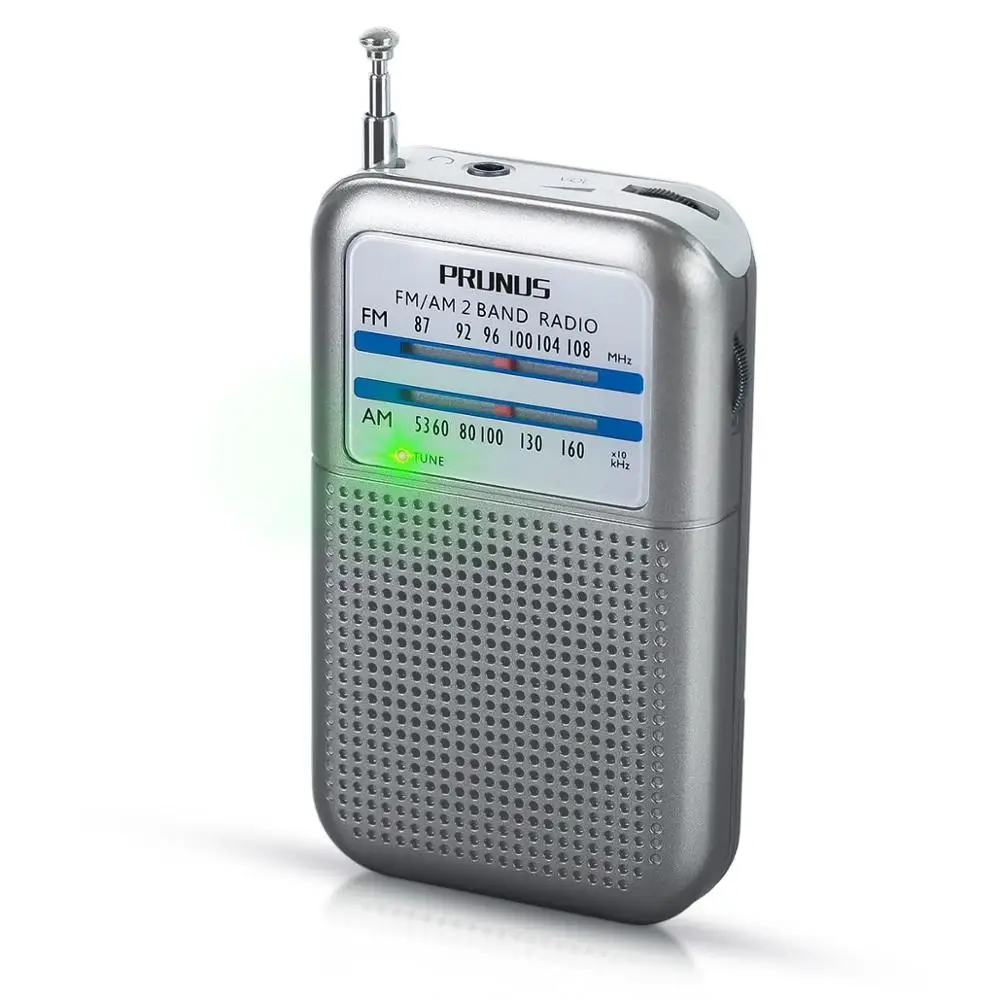 Grey PRUNUS DE-333 Портативный радиоприемник FM AM SW отличный прием мини карманный радиоприемник с индикатором сигнала, батареей AAA - Цвет: Grey