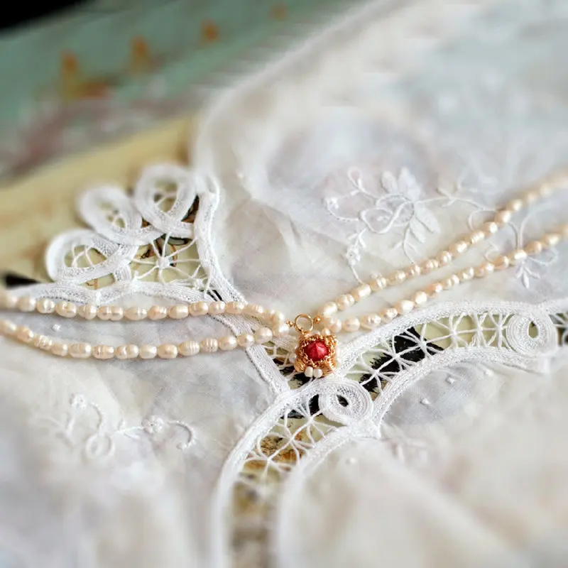 SINZRY original handmade natural freshwater pearl vintage two layer chokers necklace band for Women party jewelry accessory | Украшения и