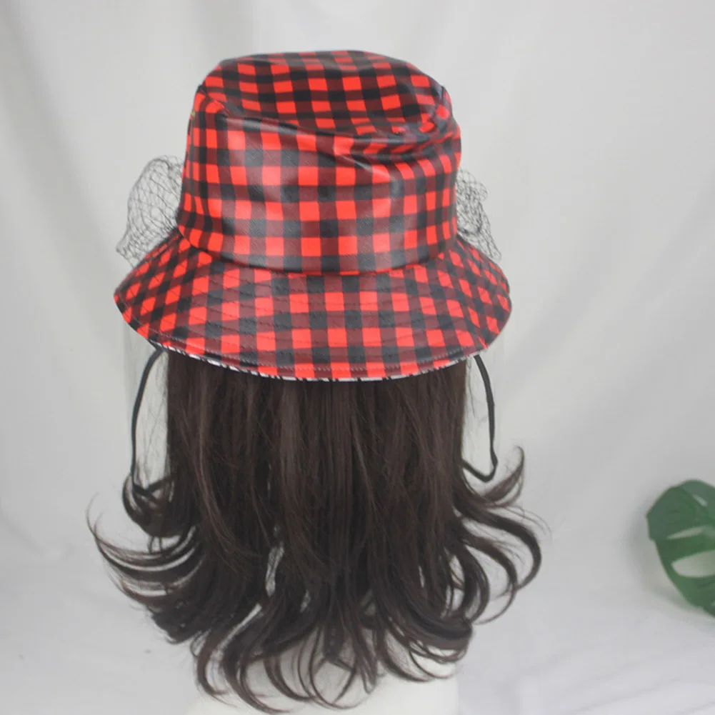 

Anti-spitting Protective Bucket Hat with Dustproof Transparent Detachable Cover Outdoor Women Face Cover Hat J55