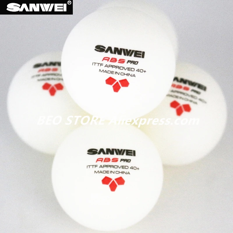 Мяч для настольного тенниса SANWEI 3 звезды ABS 40 + Pro со швом новый материал пластик