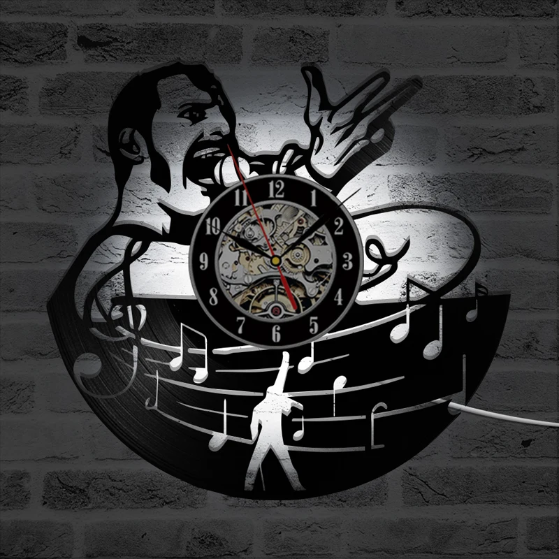 Queen Band Freddie светодиодный настенные часы музыкальные рок звезды винтажные