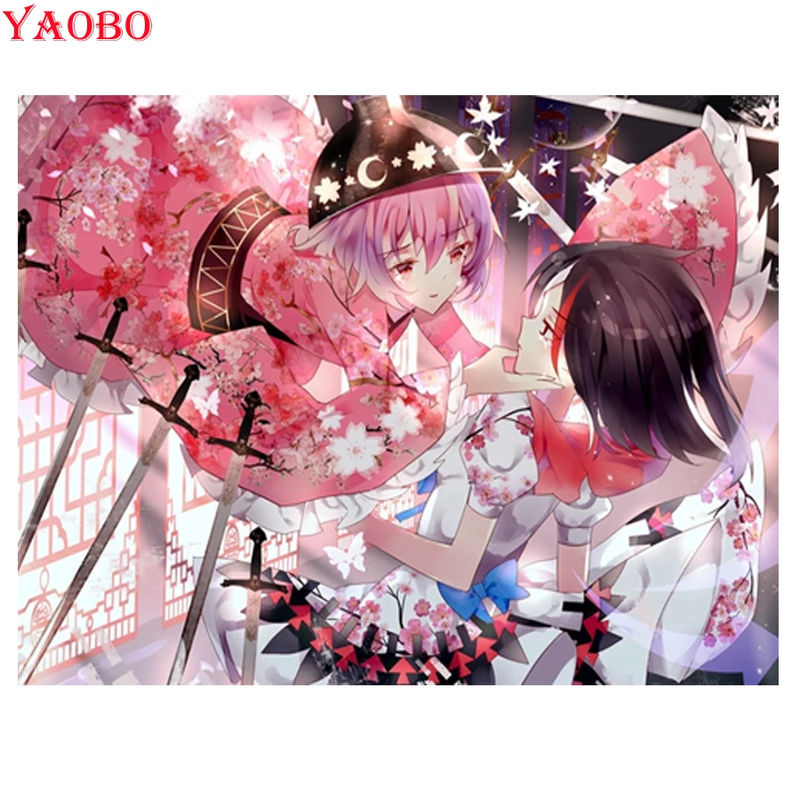 Полноформатная Алмазная вышивка японское аниме девушка 5D алмазная живопись