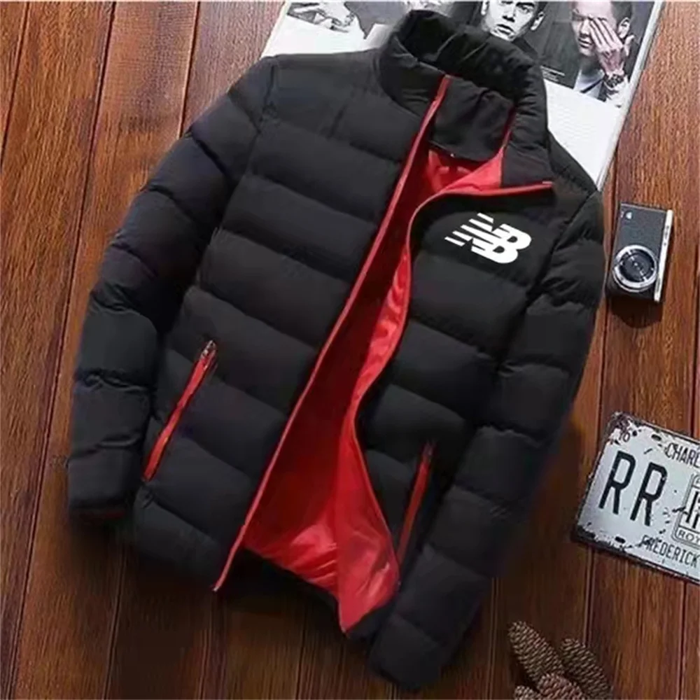 

Jaqueta esportiva grossa de marca de inverno com porta-chapéus masculino com zíper casual para manter o calor e jaqueta resisten