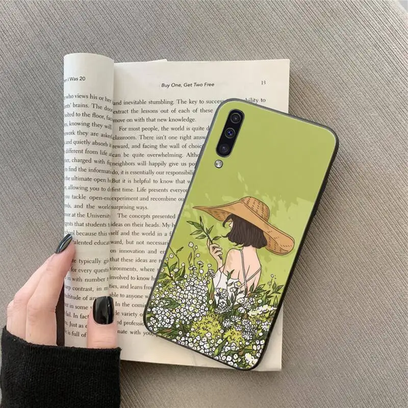

Romantic art girl flower Phone Case For Samsung Galaxy A 3 6 7 8 10 21 01 11 31 91 10S 20S 30S 50S PLUS