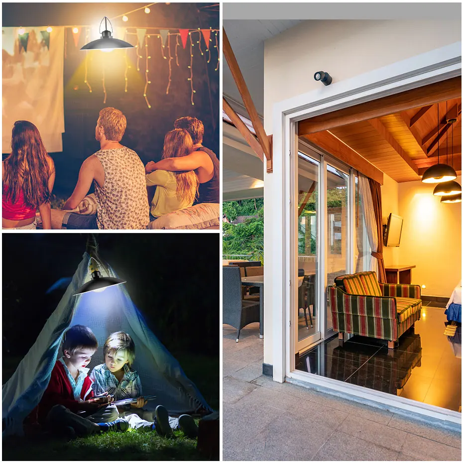 Водонепроницаемый уличный подвесной светильник на солнечной батарее для