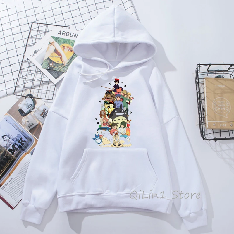 82612 M Totoro hoodies women Studio Ghibli Harajuku Kawaii Hoodie men Ullzang Cute Funny Anime Sweatshirts 90s Graphic Hoody unisex - Цвет: 82612 M