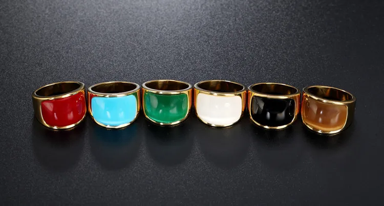 

Wholesale Opals Fashion Jewelry Rings Attractive Titanium Steel Ring Fashion Jewel Ring For Men Party Wedding Gifts