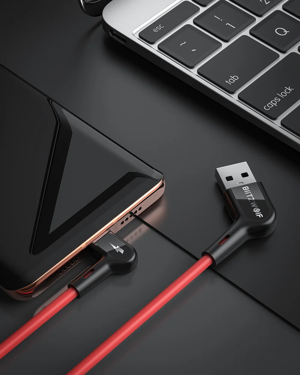 Blitzwolf Micro USB кабель 90 ° под прямым углом 2.4A Быстрая зарядка USB кабель для передачи данных для Xiaomi OPPO huawei Android зарядка мобильного телефона