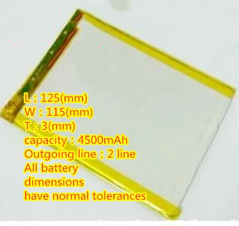 3 7 V полимерный литиевый аккумулятор 30115125 4500mAh для планшетного пк