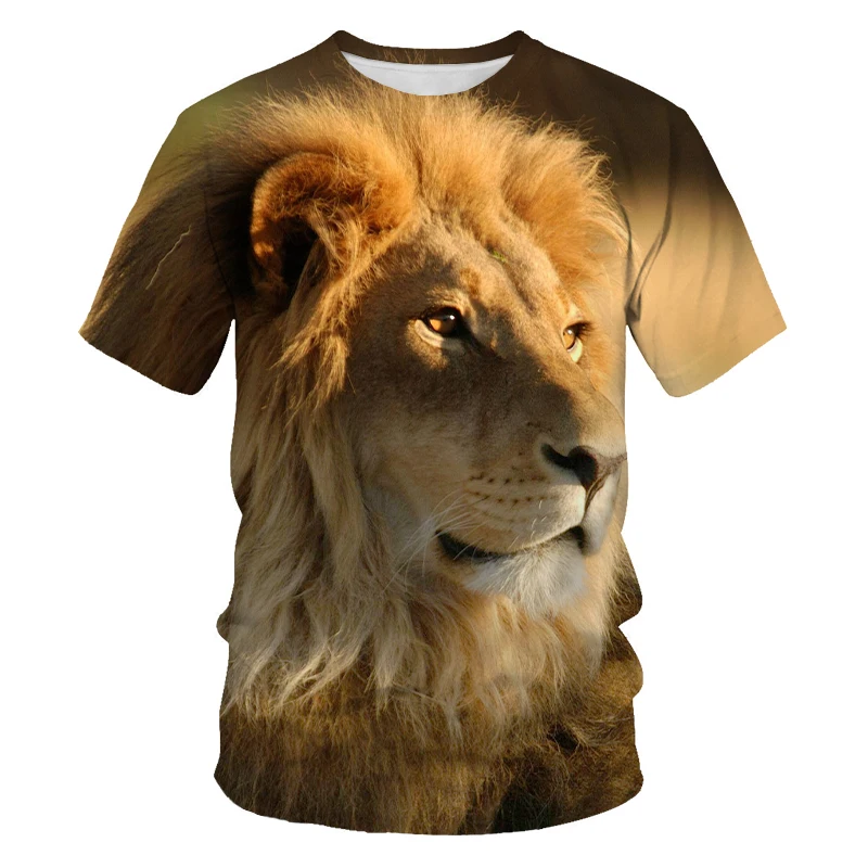 

Summer hot-selling men's t-shirt 3d printing lion king graphic t-shirt male lion outdoor leisure oversized t-shirt