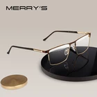 MERRYS дизайн мужские роскошные очки оправа Мужские квадратные оптические Бизнес Стиль близорукость по рецепту дальнозоркость сплав очки S2052