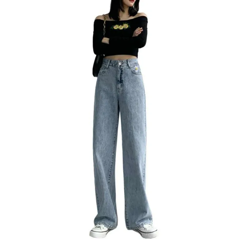 

Woman Jeans High Waist Clothes Wide Leg Denim Clothing Streetwear Vintage Quality Summer Fashion Harajuku loose Pants