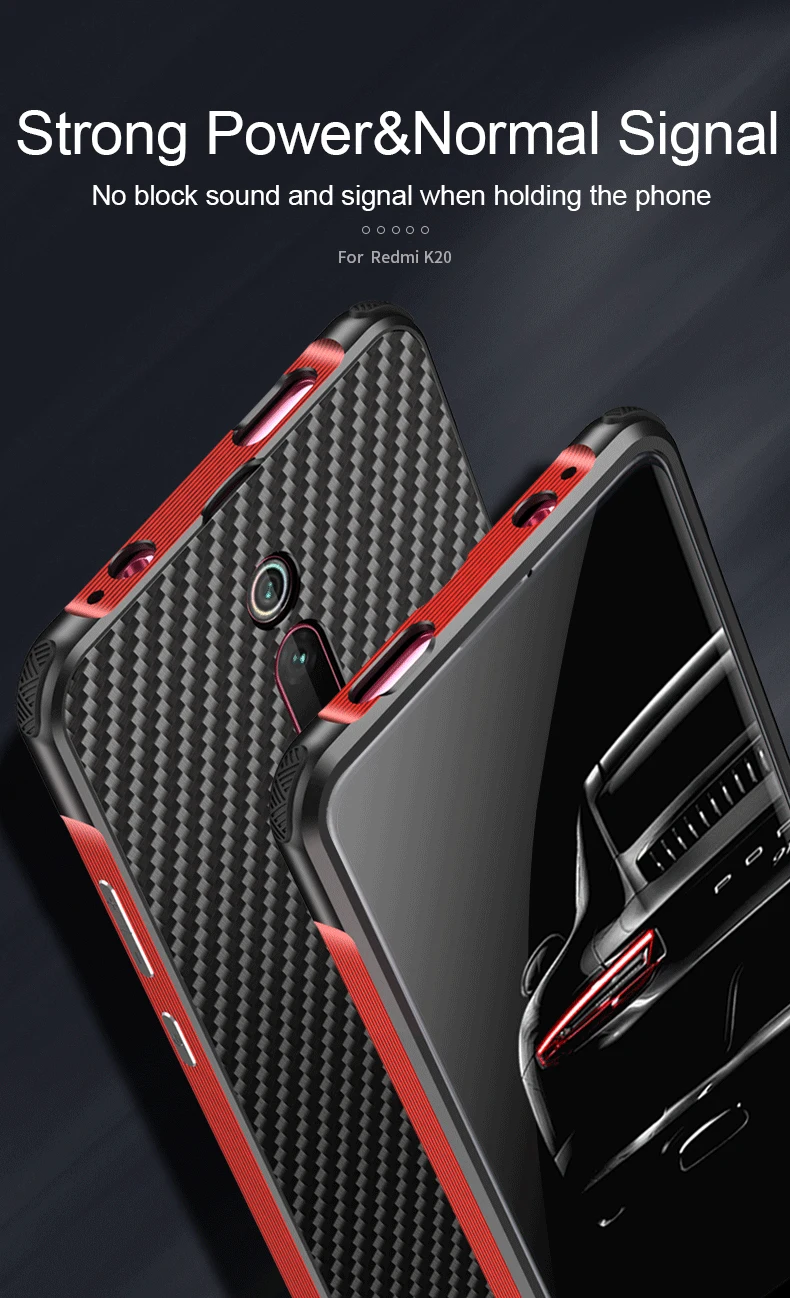 Роскошный Алюминиевый металлический чехол для Xiaomi mi 9 T/Pro/Red mi K20/Pro ультра тонкий жесткий карбоновый элемент задняя крышка чехол красный mi K20