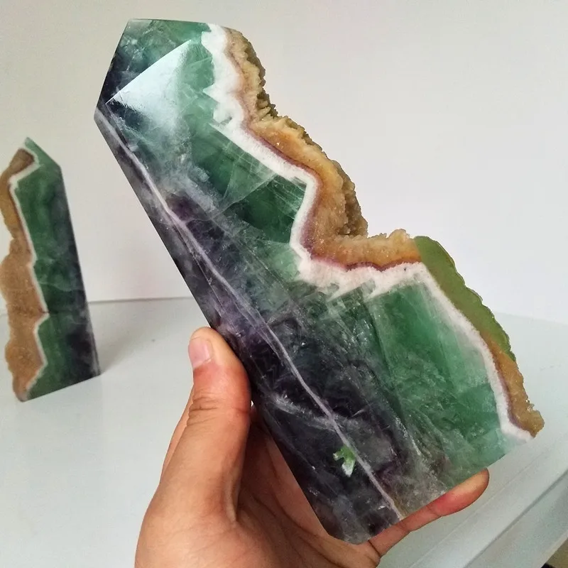 Натуральный камень зеленая флюоритовая Хрустальная палочка ТОЧКА фэн шуй сырой