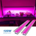 Светодиодный Grow светильник полоски 100W 50 см фитолампа для растений двойная трубчатая стойка для Фито лампа для рассады домашние 85-265V растущий светильник s светодиодный