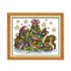 Наборы для вышивки крестиком с изображением Тедди на Рождество, 11ct, 14ct