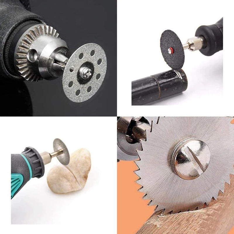 

Rotary Cutting Wheels Tool Kit, Mini HSS Saw Blades Cutter, Diamond Cutting Kit with Mandrels for Wood Glass Plastic