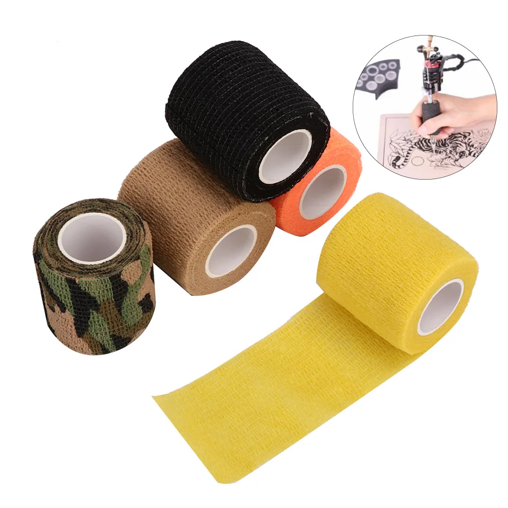 

5pcs Disposable Tattoo Grip Covers Self-Adhesive Tattoo Tube Handle Bandage Wrap