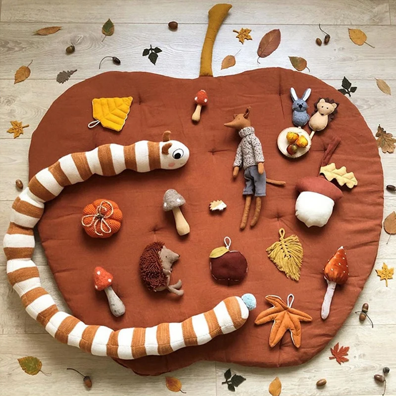 

Nordic Forest Animal Linen Hedgehog Baby Doll Pillow Accessories Brown Stuffed Plush Toys Birthday Wedding Party Decor