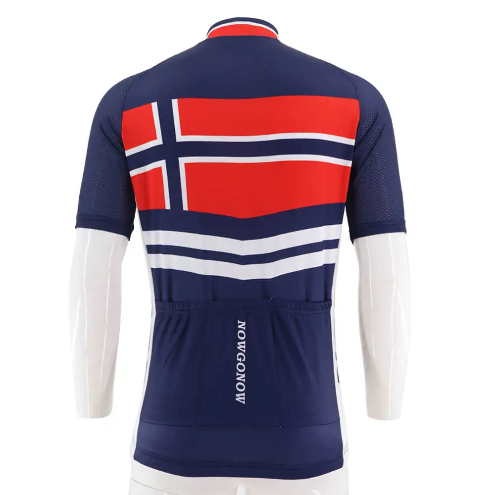 Футболка для велоспорта в стиле ретро норвежской команды мужская синяя одежда с