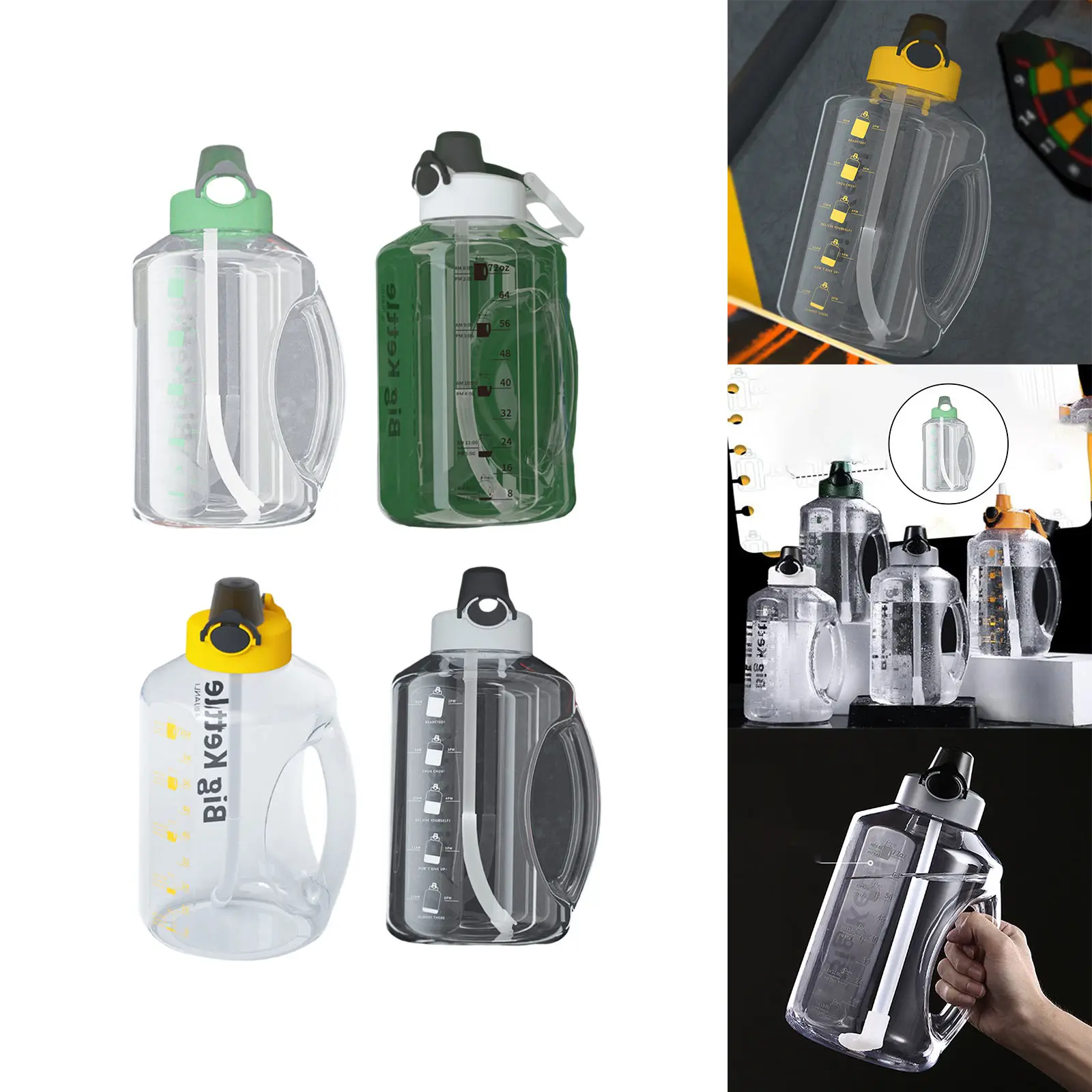 

Пластиковая бутылка для воды без бисфенола А, кувшин для напоминания о времени для занятий спортом на открытом воздухе