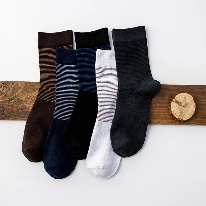 

Летние тонкие простые классические деловые мужские носки 5 пар/лот, короткие носки в полоску, впитывающие пот