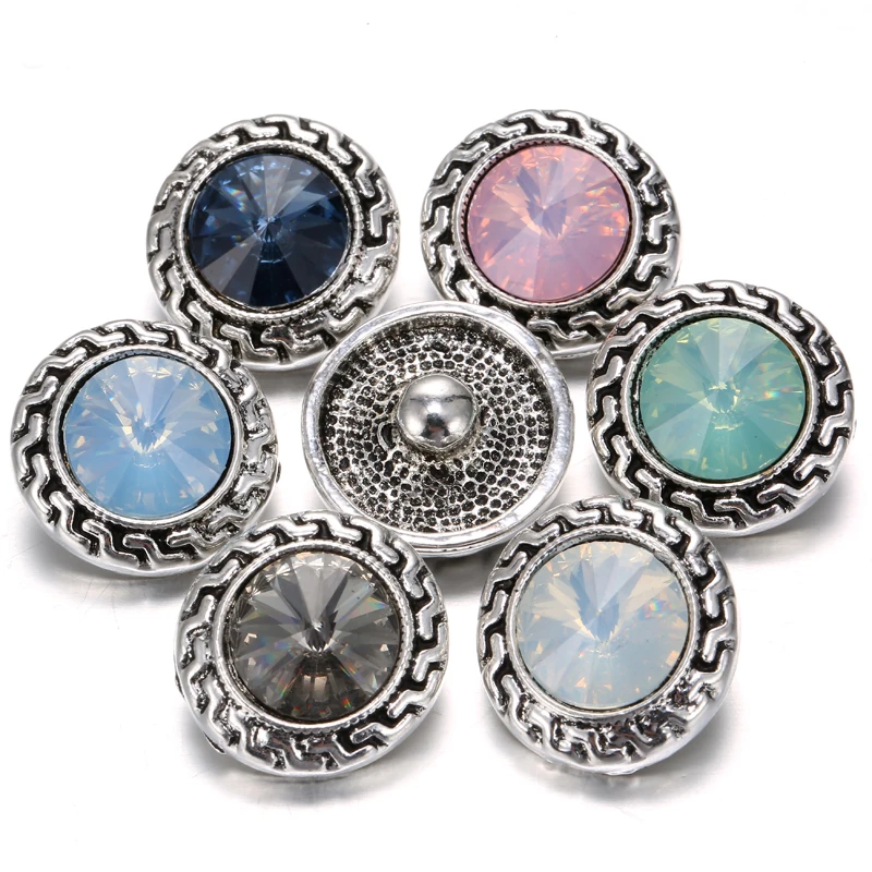 6 шт./лот новинка темно синий горный хрусталь 18 мм металлическая защелка