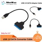 Кабель SATA с USB на USB 2,0, адаптер, компьютерные кабели, разъемы USB SATA, адаптер, кабель с поддержкой 2,5 дюйма Ssd Hdd, жесткий кабель