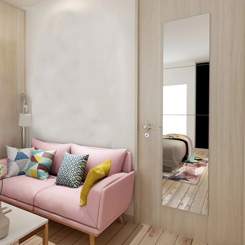 3pc acrylic full body mirror self adhesive stickers 30cm square crystal wall paper diy 3d decal living room bathroom home decore free global shipping