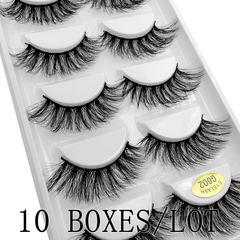 Натуральные Длинные Накладные ресницы из меха норки оптом 10 коробок/партия 3d