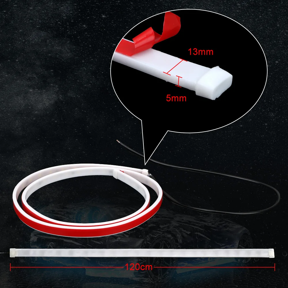 

LEEPEE 2pcs/set Welcome Decor Lamp Strips White Red Lighting 1.2m Length Anti Collision Safety Car Door Opening Warning Light