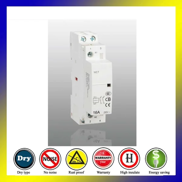 WCT 16A 2P 1NO1NC 220V автоматический din рейка контактор переменного тока|Замыкатели| |